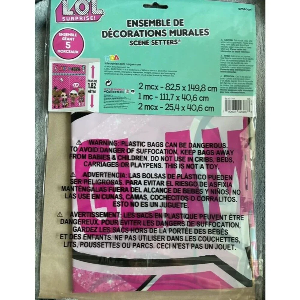 LOL Surprise Scene Setters Wall Decorating Kit 5 Piece Party Decor